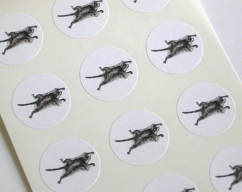 Flying Squirrel Stickers One Inch Round Seals