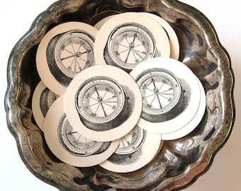 Compass Tags Set of 10 Round Paper Gift Tags