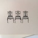 Vintage Chairs Note Cards Stationery Set of 10 Cards in White or Light ...