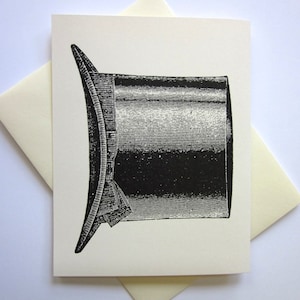 Top Hat Note Cards Briefpapier Set van 10 kaarten in wit of licht ivoor met bijpassende enveloppen