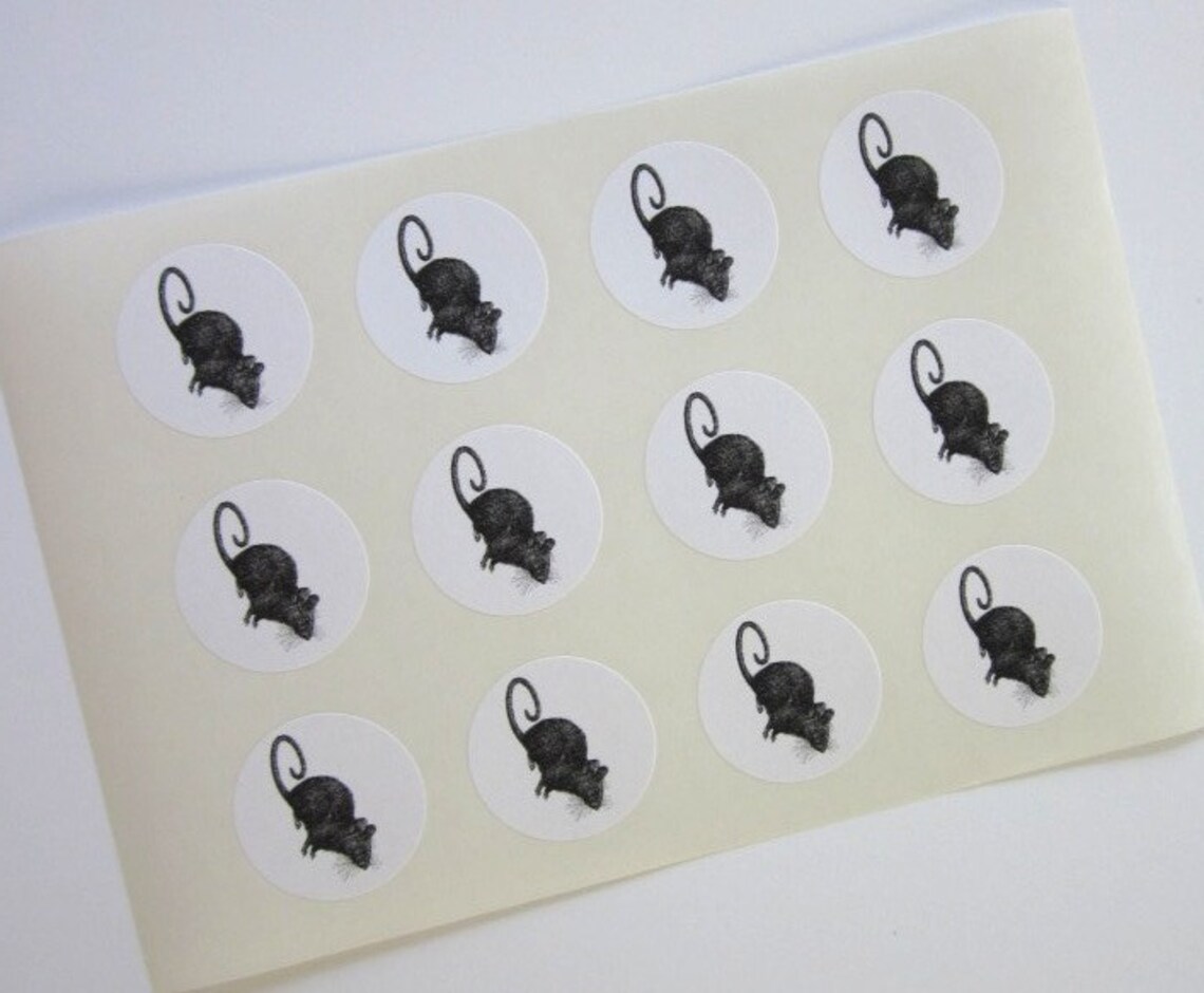 Mouse Rat Stickers One Inch Round Seals - Etsy