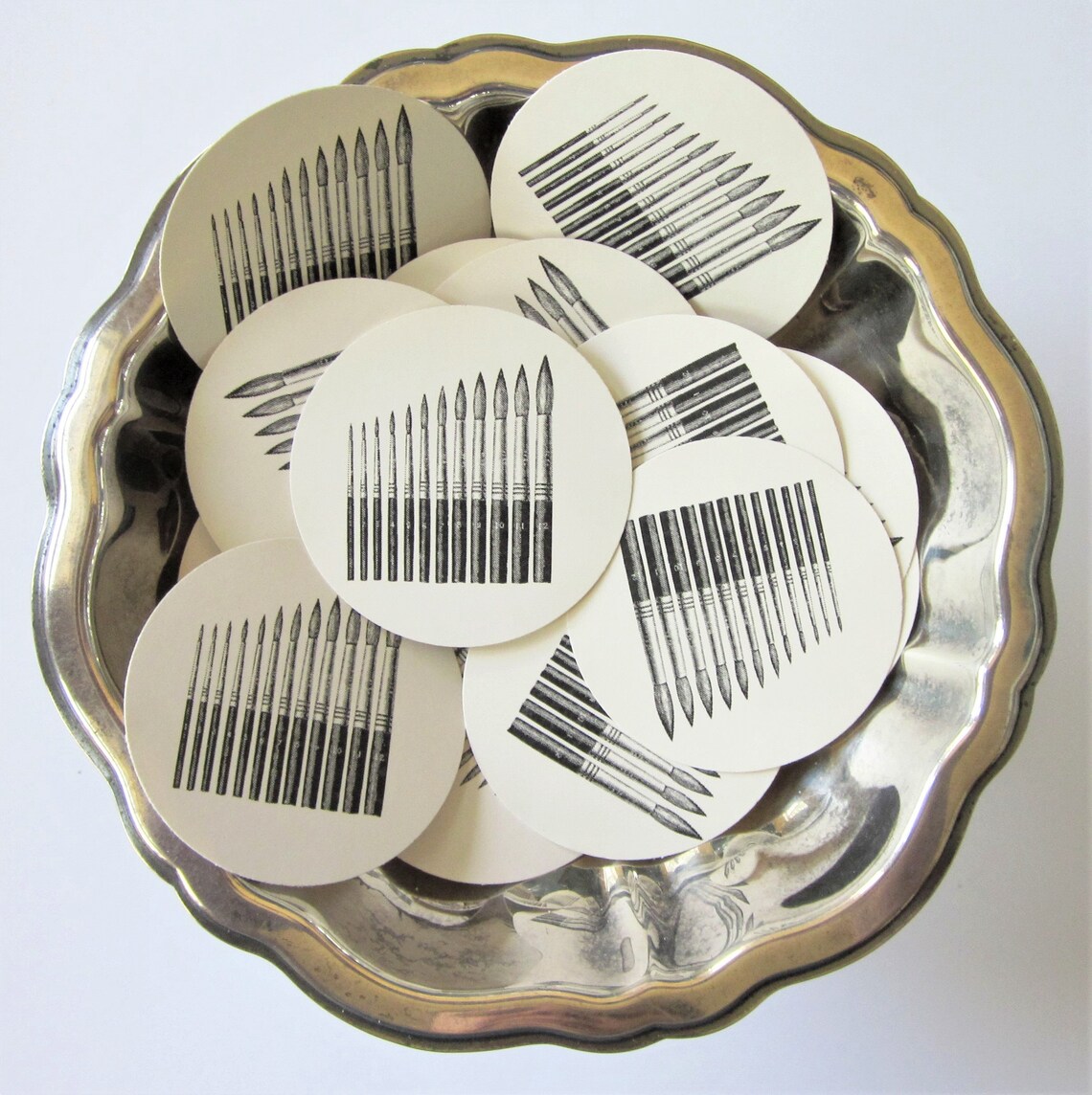 Paintbrush Tags Round Paper Gift Tags Set of 10 Etsy