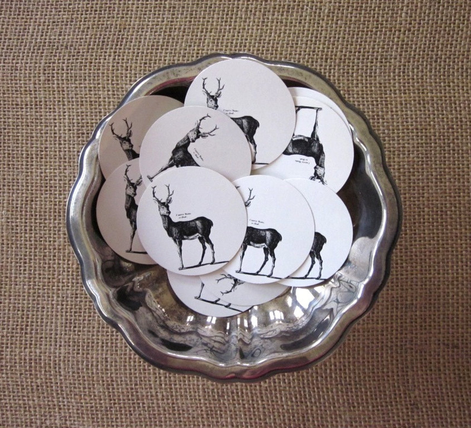 Deer Tags Round Paper Gift Tags Set of 10 Etsy