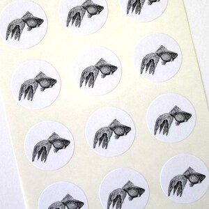 Goldfish Stickers One Inch Round Seals