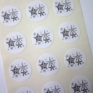 Starfish Stickers One Inch Round Seals