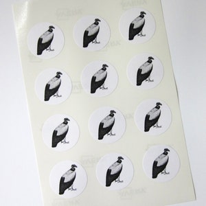 Vulture Stickers One Inch Round Seals