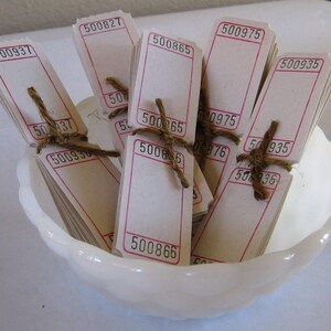 White Carnival Raffle Tickets Set of 24 image 2