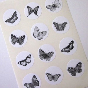 Butterfly Stickers One Inch Round Seals image 2