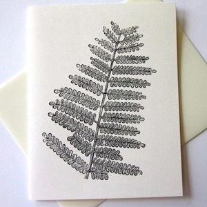Fern Leaf Note Cards Stationery Set of 10 Cards
