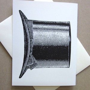 Top Hat Note Cards Stationery Set of 10 Cards in White or Light Ivory ...