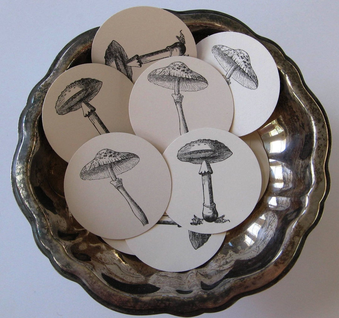 Mushroom Tags Round Gift Tags Set of 10 - Etsy