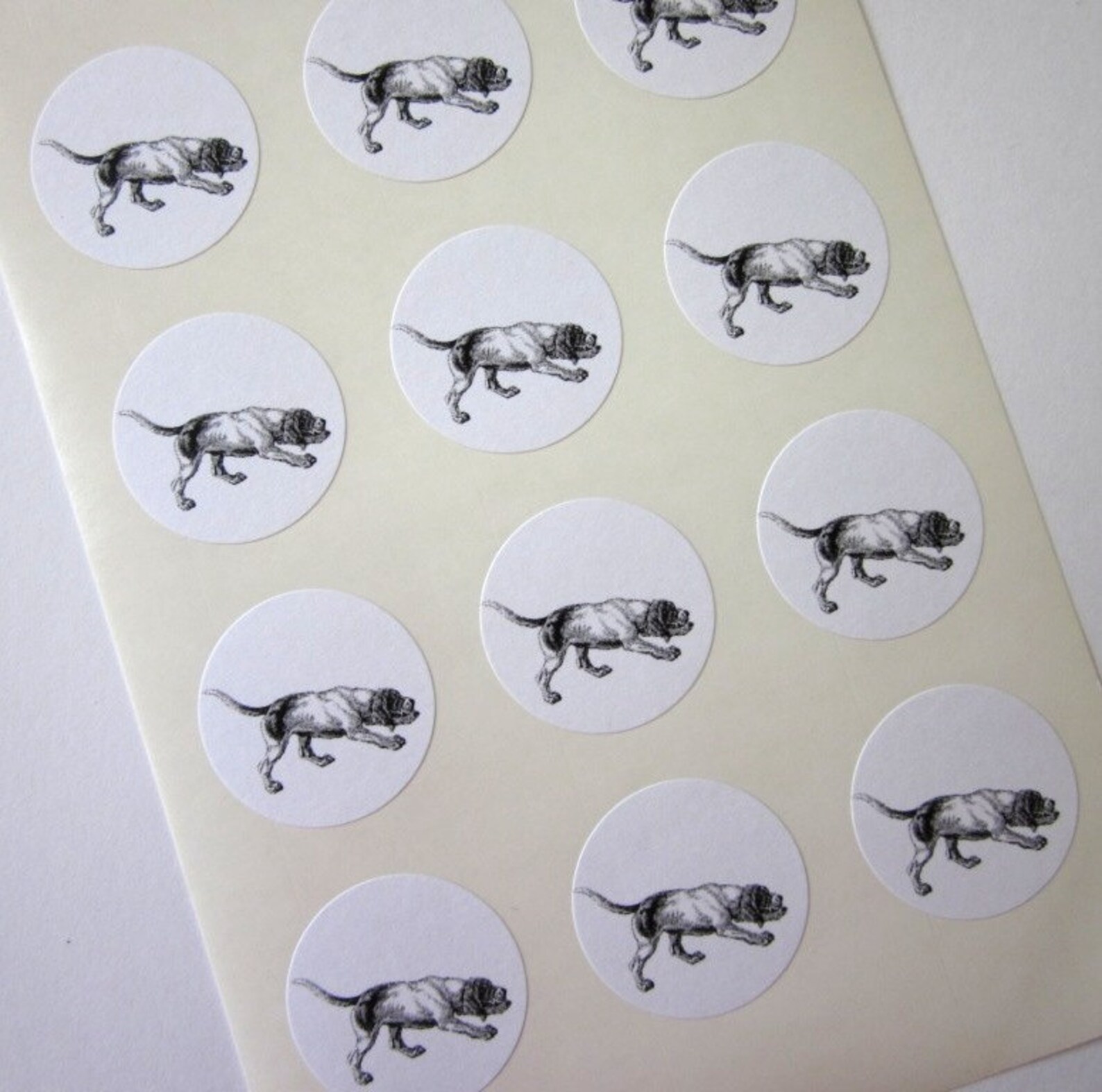 Hunting Dog Stickers One Inch Round Seals Etsy