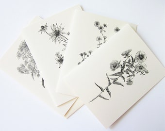 Wildflower Note Cards Set of 12 with Matching Envelopes