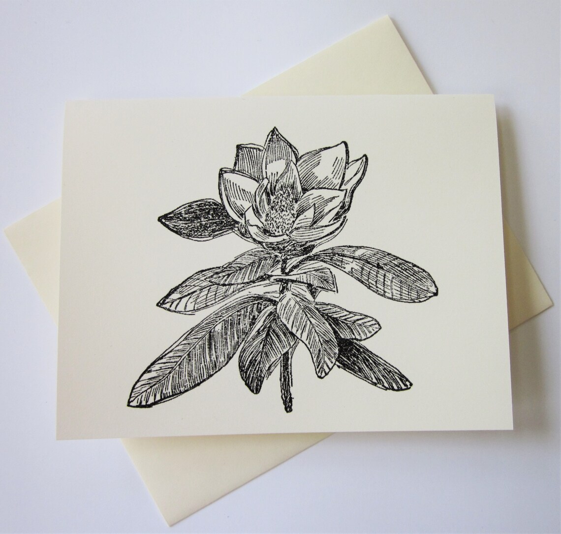 Magnolia Flower Note Cards Set of 10 With Matching Envelopes - Etsy