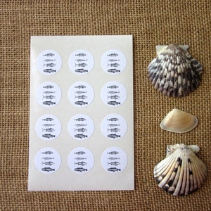 Fish Stickers One Inch Round Seals image 3