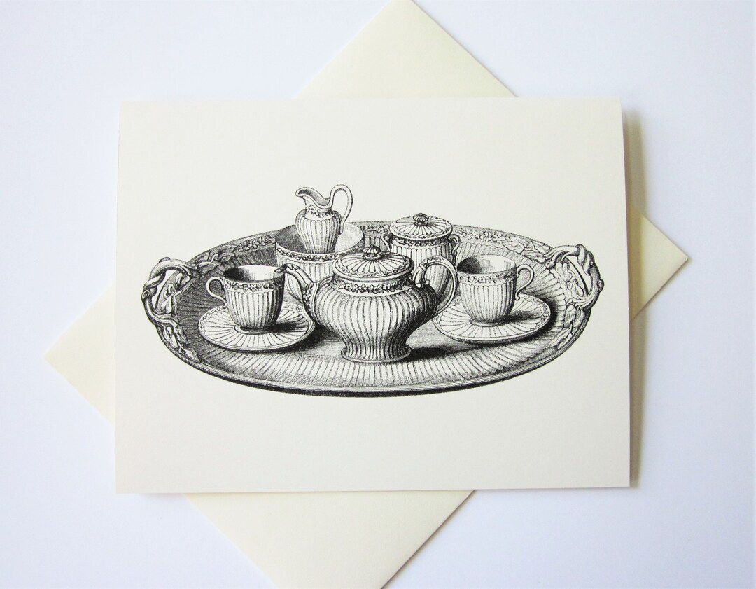 Tea Set Note Cards Set of 10 With Matching Envelopes - Etsy