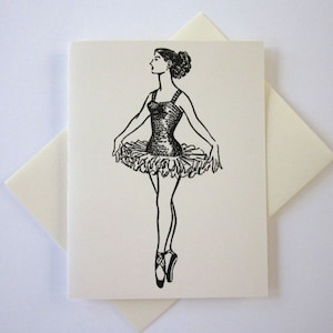 Ballerina Ballet Dancer Note Cards Set of 10 with Matching Envelopes