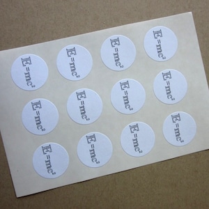 E = Mc2 Stickers One Inch Round Seals - Etsy
