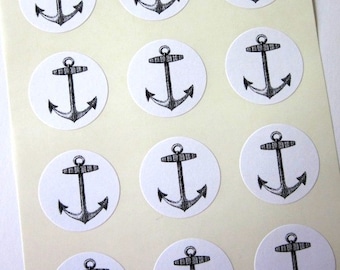 Anchor Stickers One Inch Round Seals