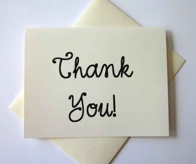 Thank You Note Cards Set of 10 with Matching Envelopes