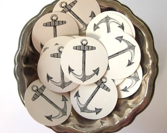 Anchor Tags Round Gift Tags Set of 10