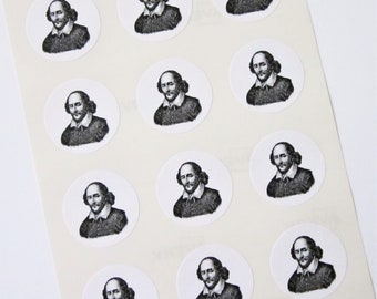 Shakespeare Stickers One Inch Round Seals
