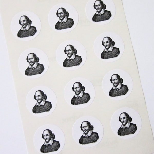 Shakespeare Stickers One Inch Round Seals