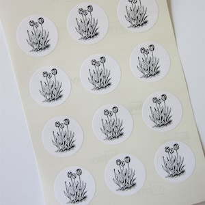 Tulpen Bloem Bloemen Stickers Een Inch Ronde Zeehonden
