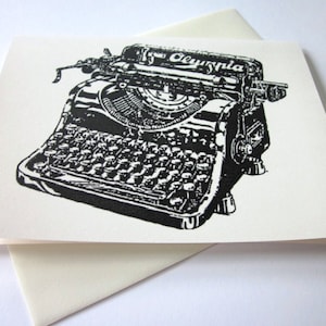 Cartes de notes de machine à écrire vintage Ensemble de 10 en blanc ou ivoire avec enveloppes assorties