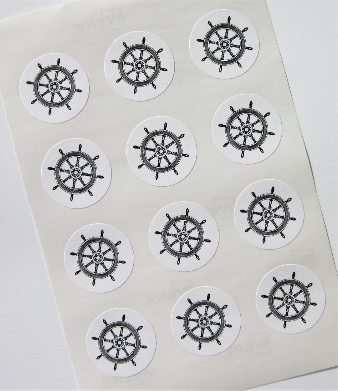 Wheelmark Sticker Ship Wheel Helm Stickers One Inch Round Seals - Etsy