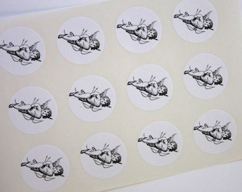 Cupid Stickers One Inch Round Seals