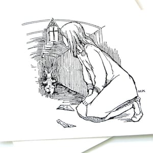 Alice in Wonderland Note Cards Stationery Set of 12 Cards in White or Light Ivory with Matching Envelopes