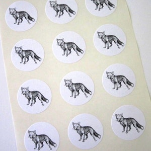 Fox Stickers One Inch Round Seals image 1