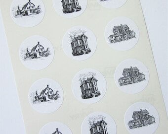 House Stickers One Inch Round Seals