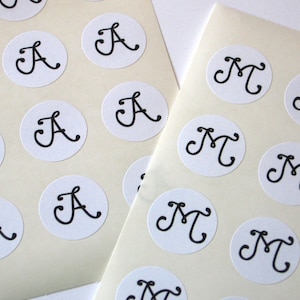 Monogramm Initialen Sticker One Inch Stickers Briefumschlag Siegel