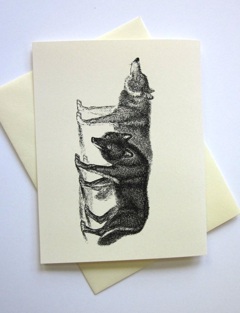 Wolf Wolves Stationery Note Cards Set of 10 with Matching Etsy