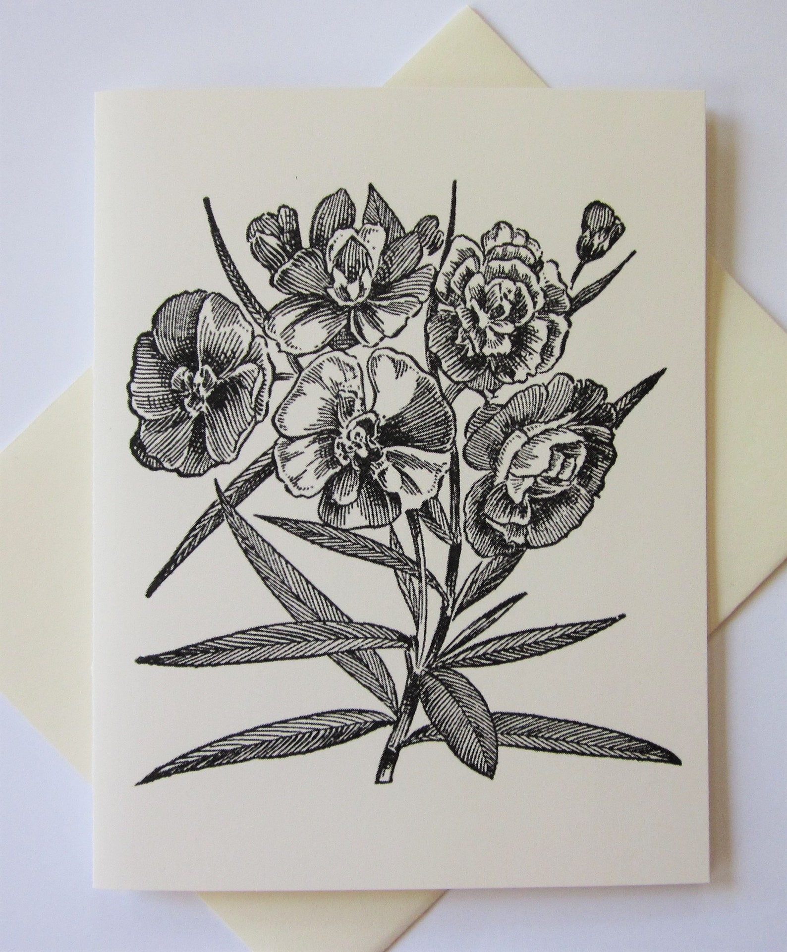Oleander Flower Note Cards Set of 10 With Matching Envelopes - Etsy