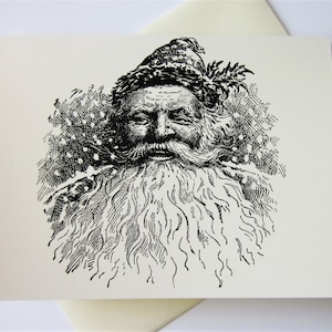 Santa Claus Saint Nick Note Card Set van 10 in wit of ivoor met bijpassende enveloppen