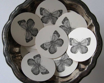 Butterfly Tags Round Gift Tags Set of 10