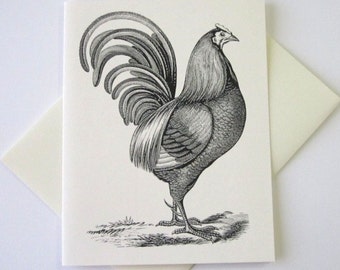 Chicken Rooster Note Cards Stationery Set of 10 Cards with Matching Envelopes