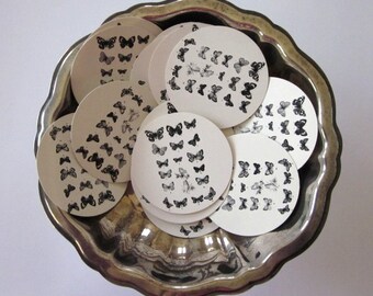 Butterfly Tags Round Paper Gift Tags Set of 10