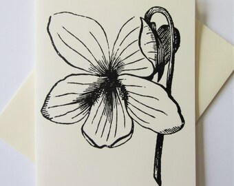 Carte note fiore viola Cartoleria Set di 10 carte in bianco o avorio chiaro con buste abbinate