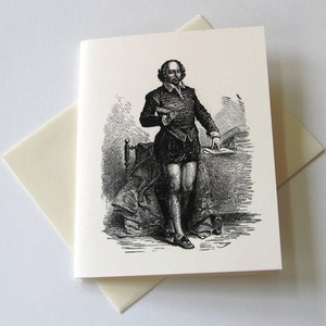 Shakespeare Note Cards Stationery Set of 10 Cards in White or Light Ivory with Matching Envelopes image 2