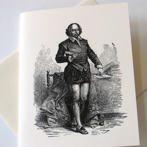 Shakespeare Note Cards Stationery Set of 10 Cards in White or Light Ivory with Matching Envelopes image 3