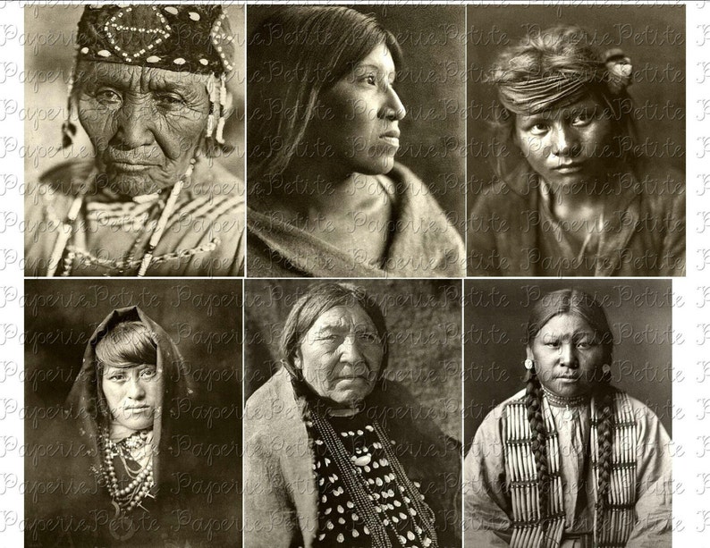 Native American Portraits Digital Download Collage Sheet C | Etsy