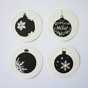 Christmas Ornament Tags Round Paper Gift Tags Set of 10 image 3