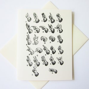 Langue des signes Notes Cartes Papeterie Ensemble de 10 cartes