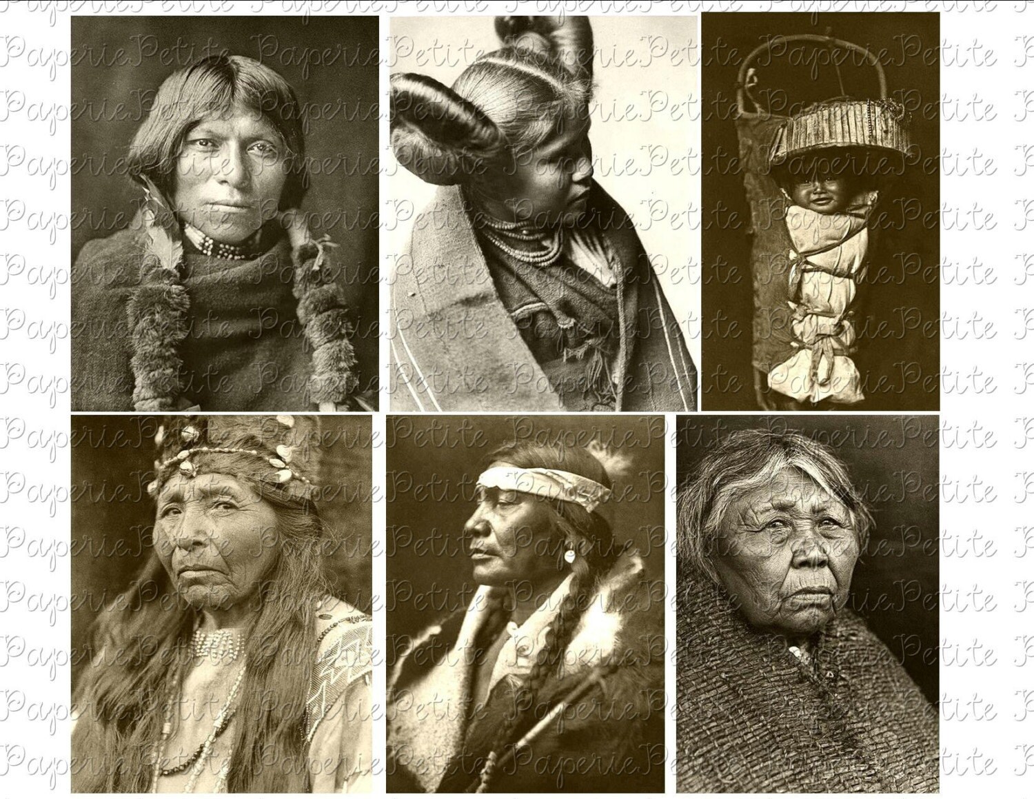 Native American Portraits Digital Download Collage Sheet | Etsy