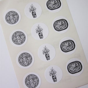 Blue Willow China Stickers One Inch Round Seals
