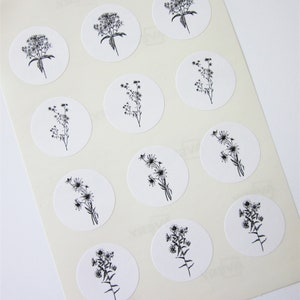 Wildflower Stickers One Inch Round Seals